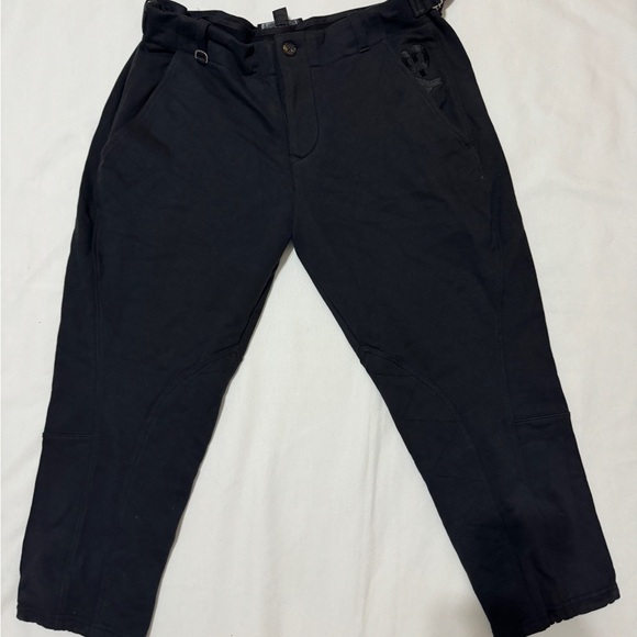 Y-3 YOHJI YAMAMOTO ADIDAS Adjustable Waist Cropped Pants Embroiled Logo Black M